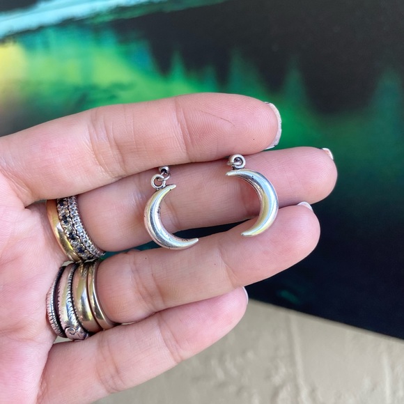 Necklace Double layer onyx & moon + earrings set - Picture 3 of 9